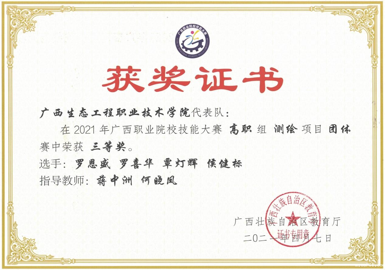 2021测绘比赛三等奖 2021测绘比赛三等奖